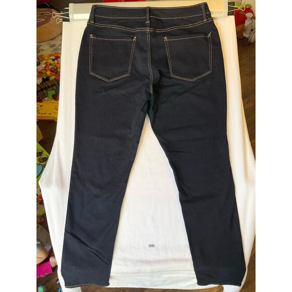 Ana Women Skinny Jeans size 12 US Dark Blue Mid Rise Stretch Boot Cut - Picture 10 of 11